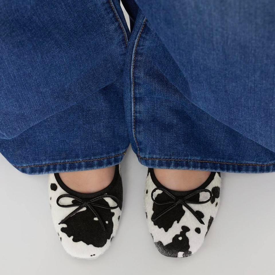 Cow Print Ballet Flats With 7187