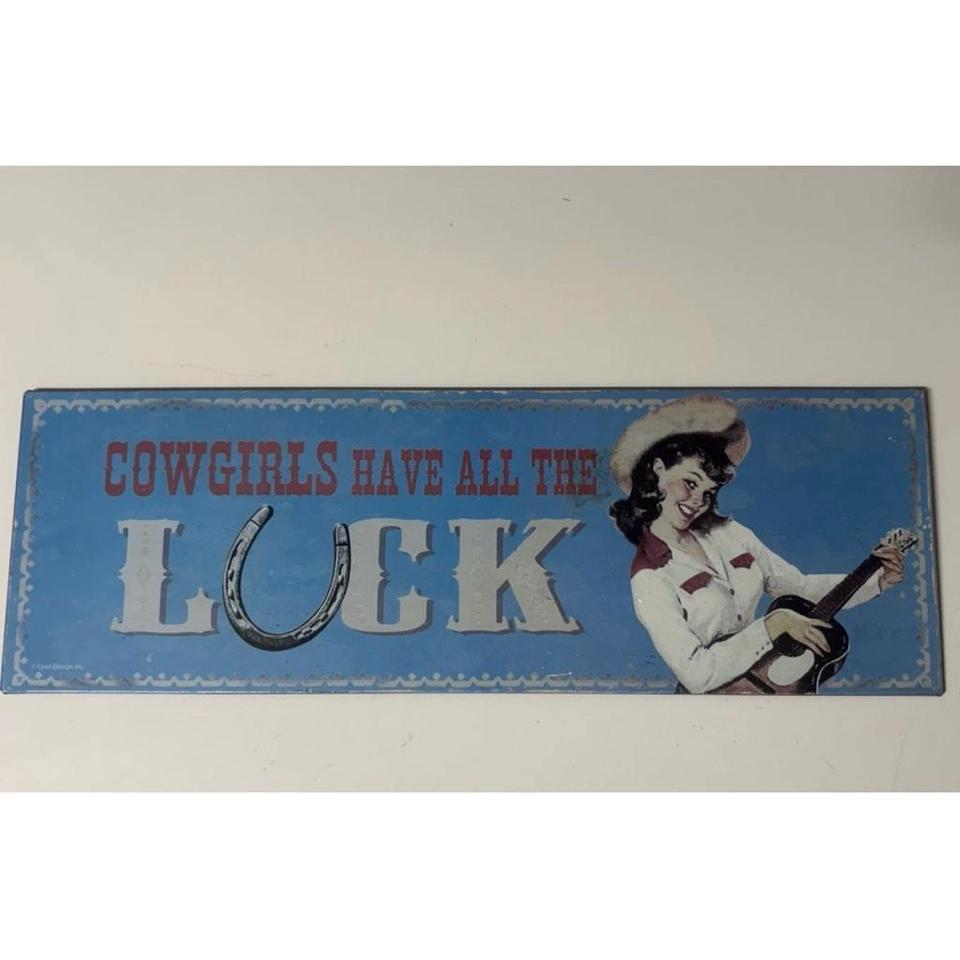 Metal Cowgirl Sign 15 Ready Fd8e