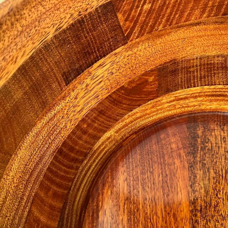 Solid Wood Bowl With High