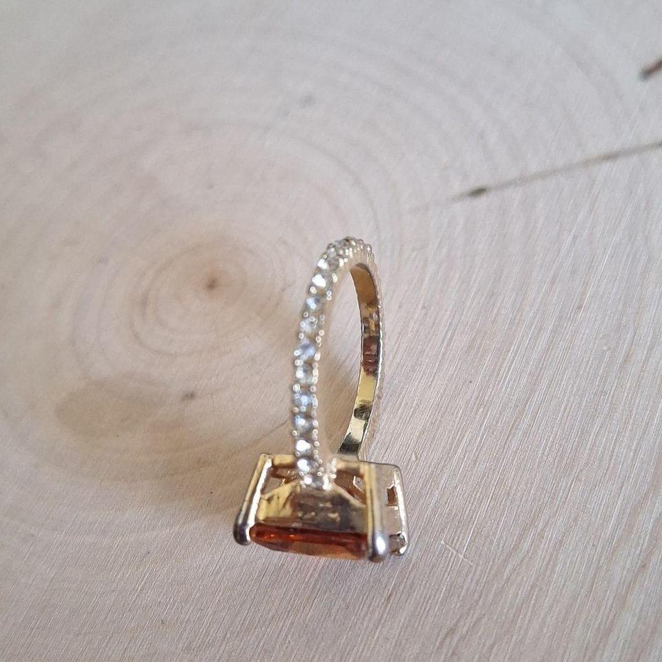 Sqare Simulated Stone Ring In 344e 4