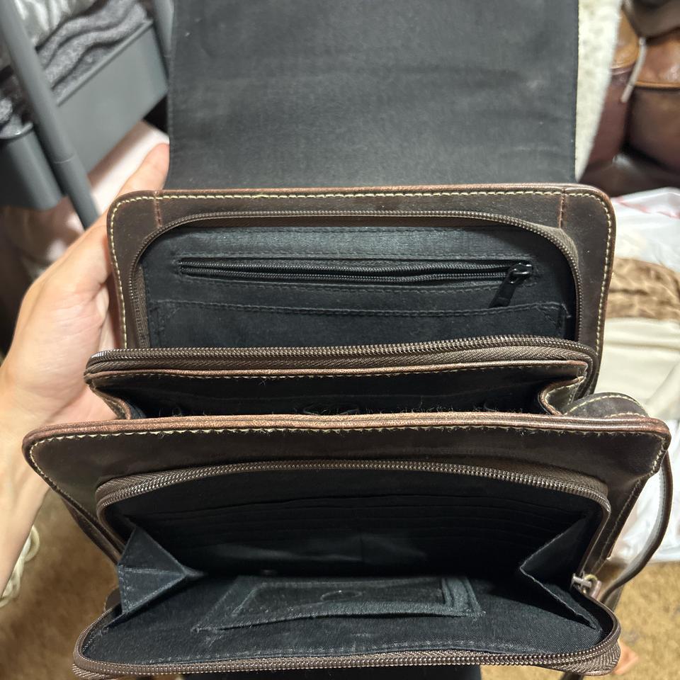 Dark Brown Leather Crossbodymessenger Bag B1b7 4