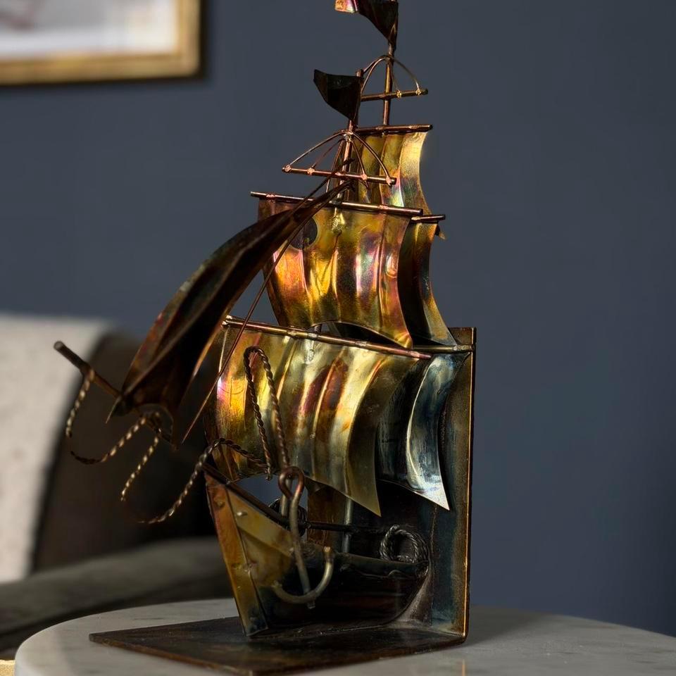 Vintage Brass Sailing Ship Cbd2