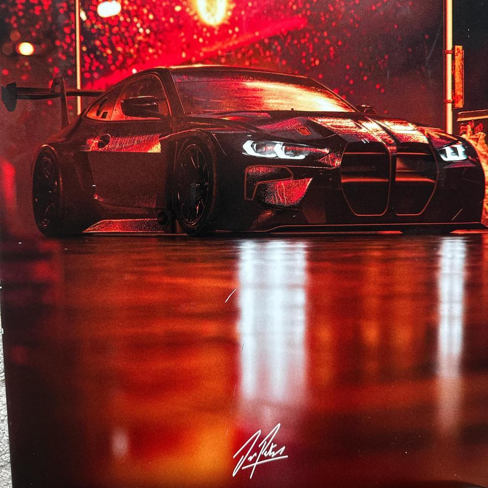 Metal Poster Red Bmw M4 4835 3