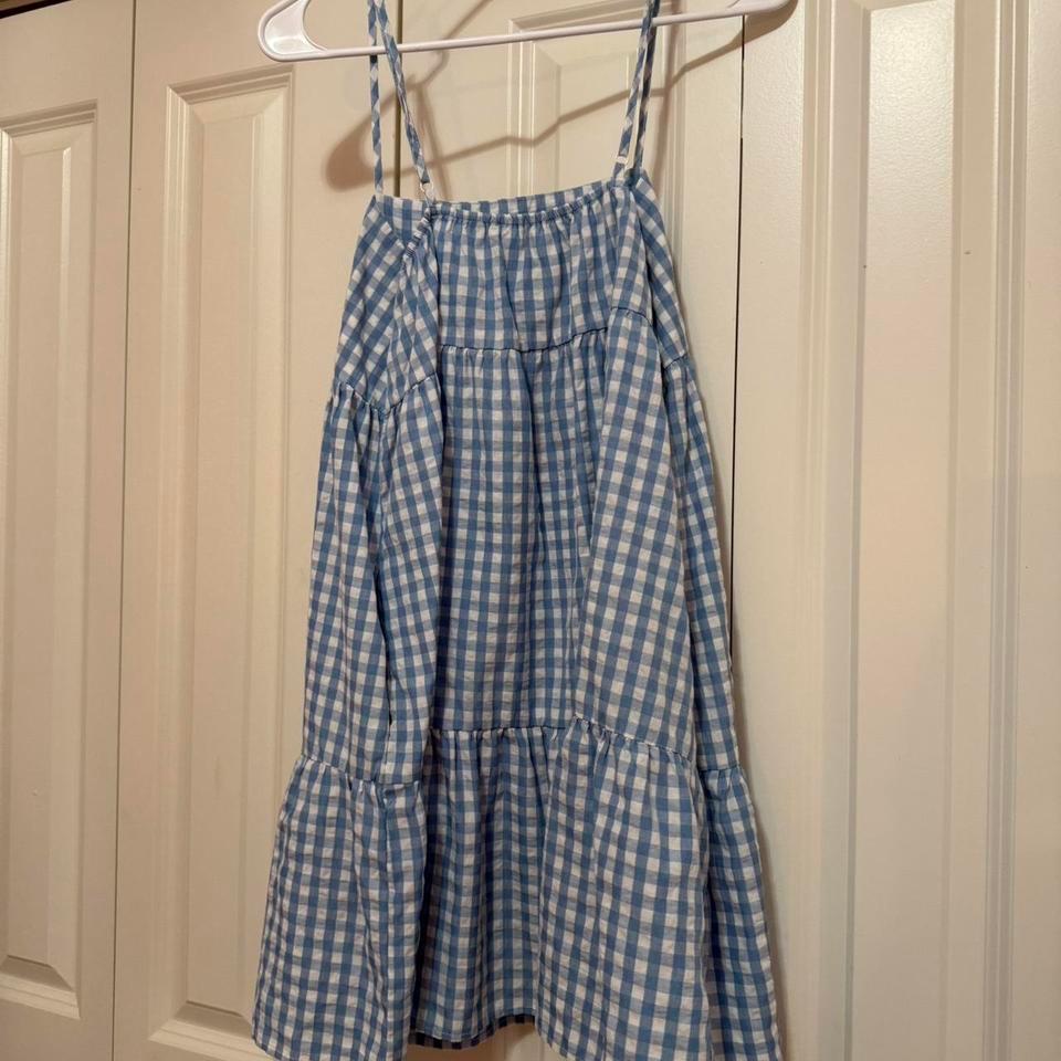 Blue And White Checkered Dress 7481 3
