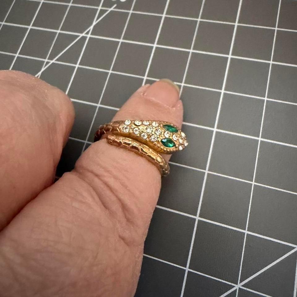 Gold Snake Ring And Earrings F768 2