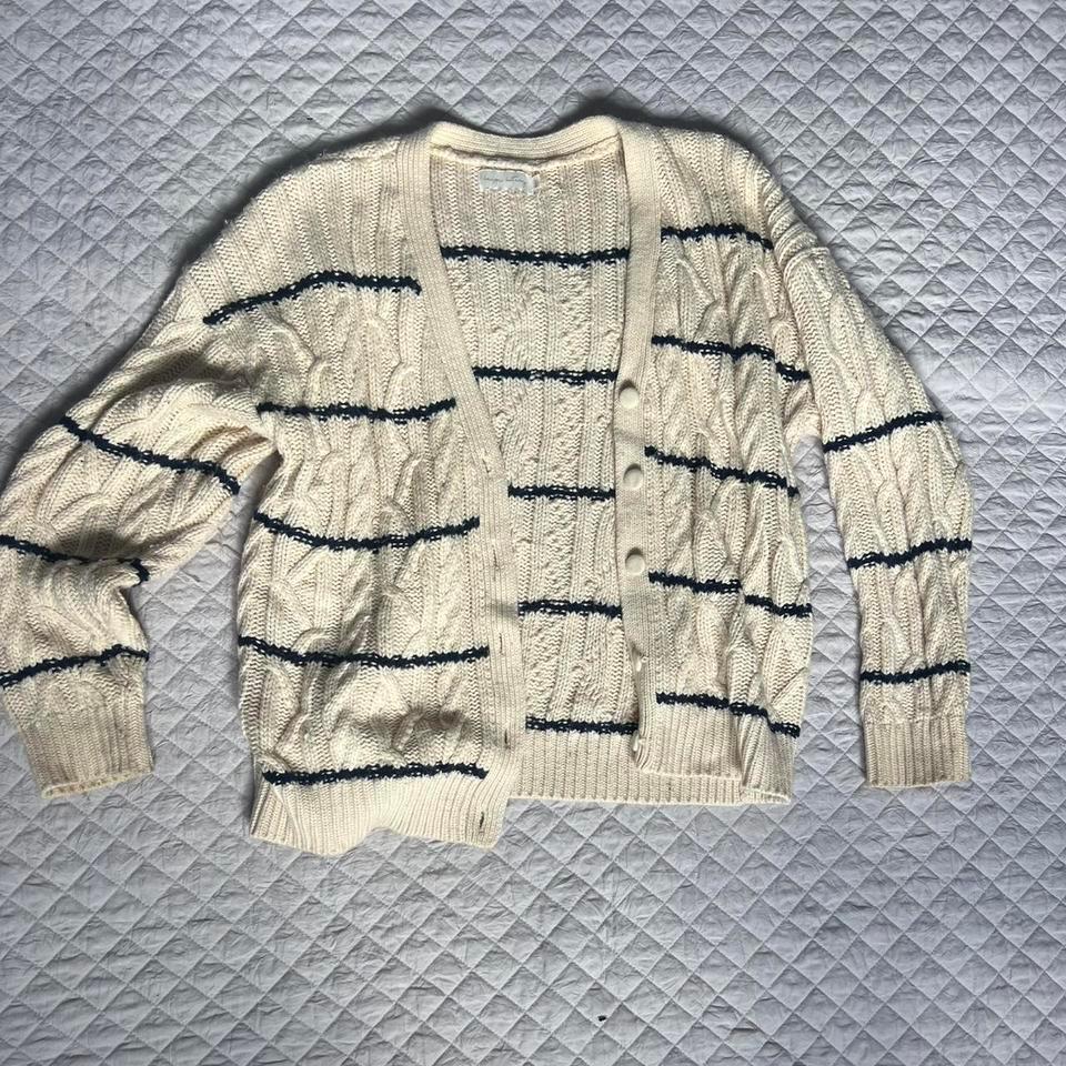 Navy And White Striped Over 551e