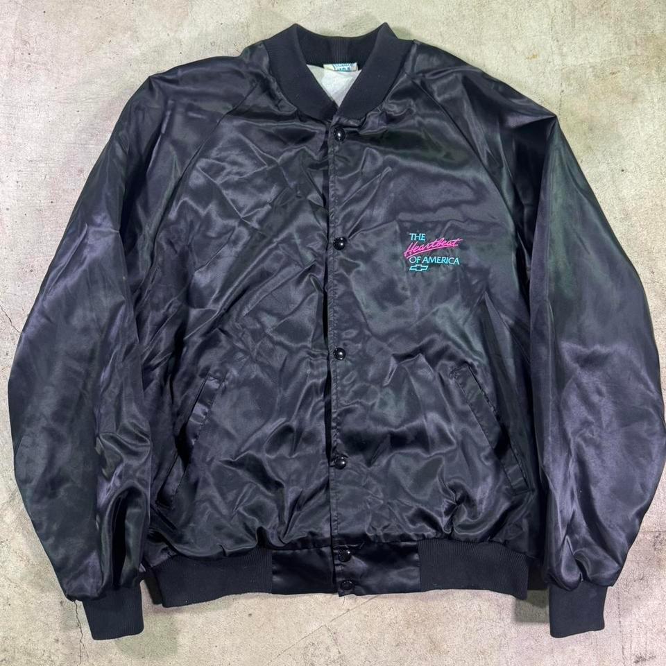 Vintage 1980s Chevy Bomber Satin C25a
