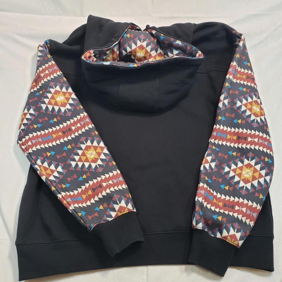 Hooey Black Hoodie Aztec Print F237 7