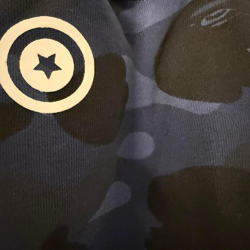 Navy Blue Bape Double Hooded 1f28 2