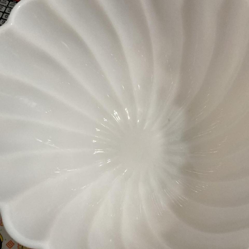 Vintage Milk Glass Punch Bowl 4