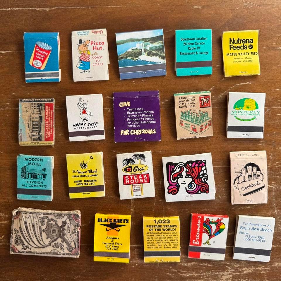 Vintage Matchbook Collection In Wooden 8990 3