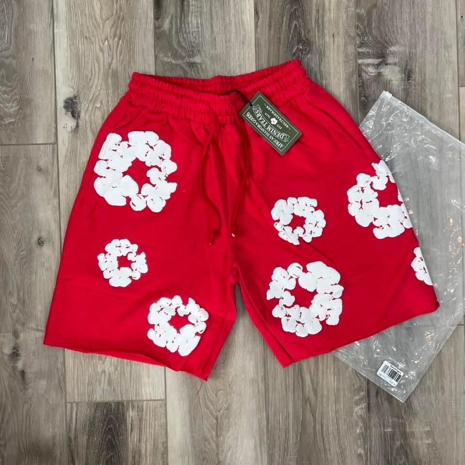 Red Denim Tear Shorts Size Aa75