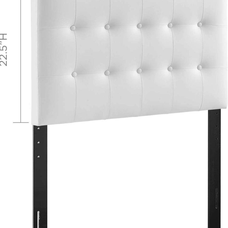 White Faux Leather Tufted Headboard 8322 2
