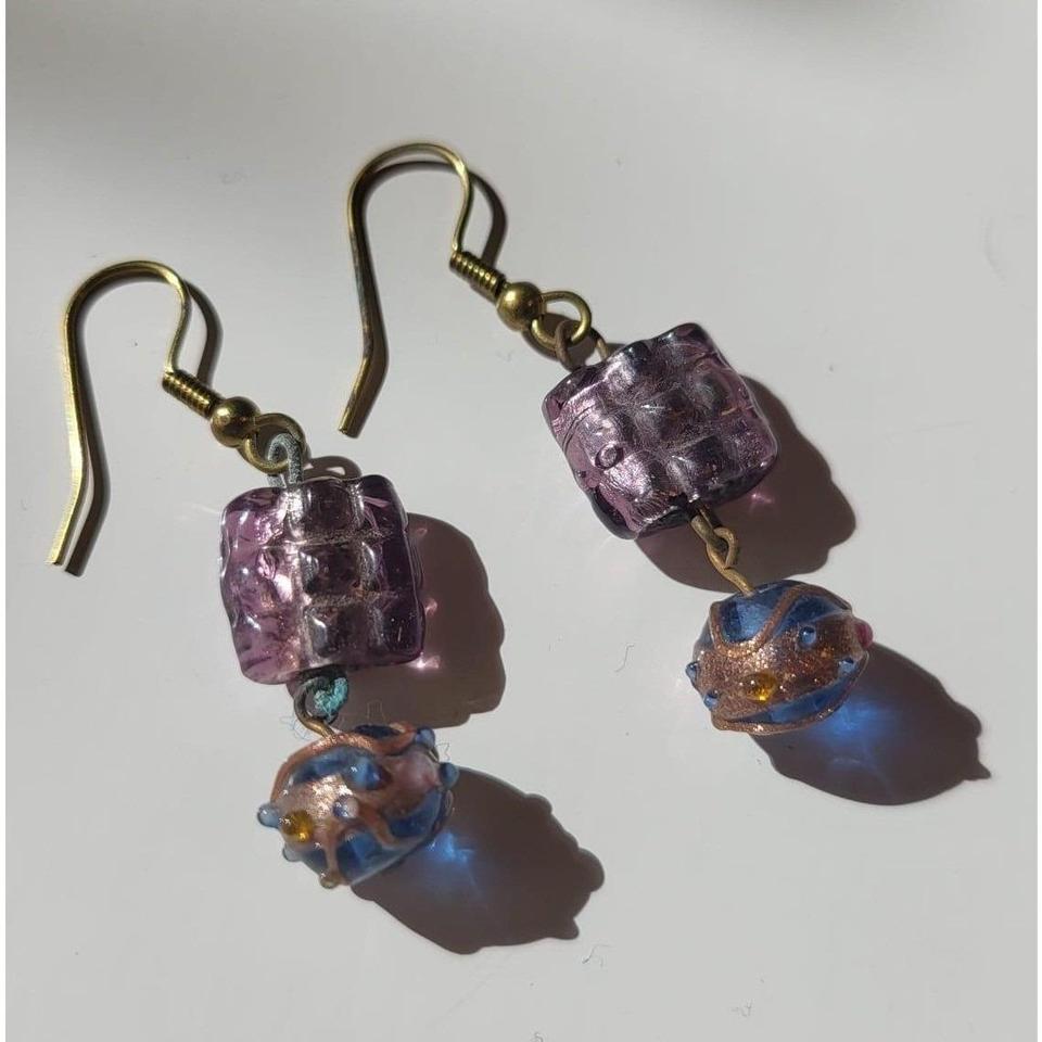 Reworked Vtg Purple Blue Foiled