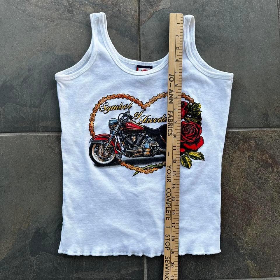 90s Y2k White Biker Girl Harley 7b87 6