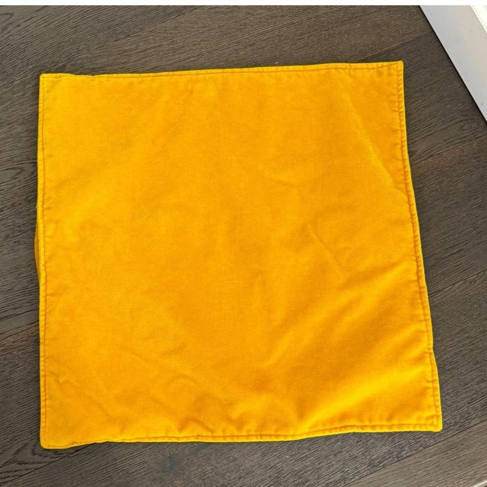 Yellow Crate Barrel Pillow 2