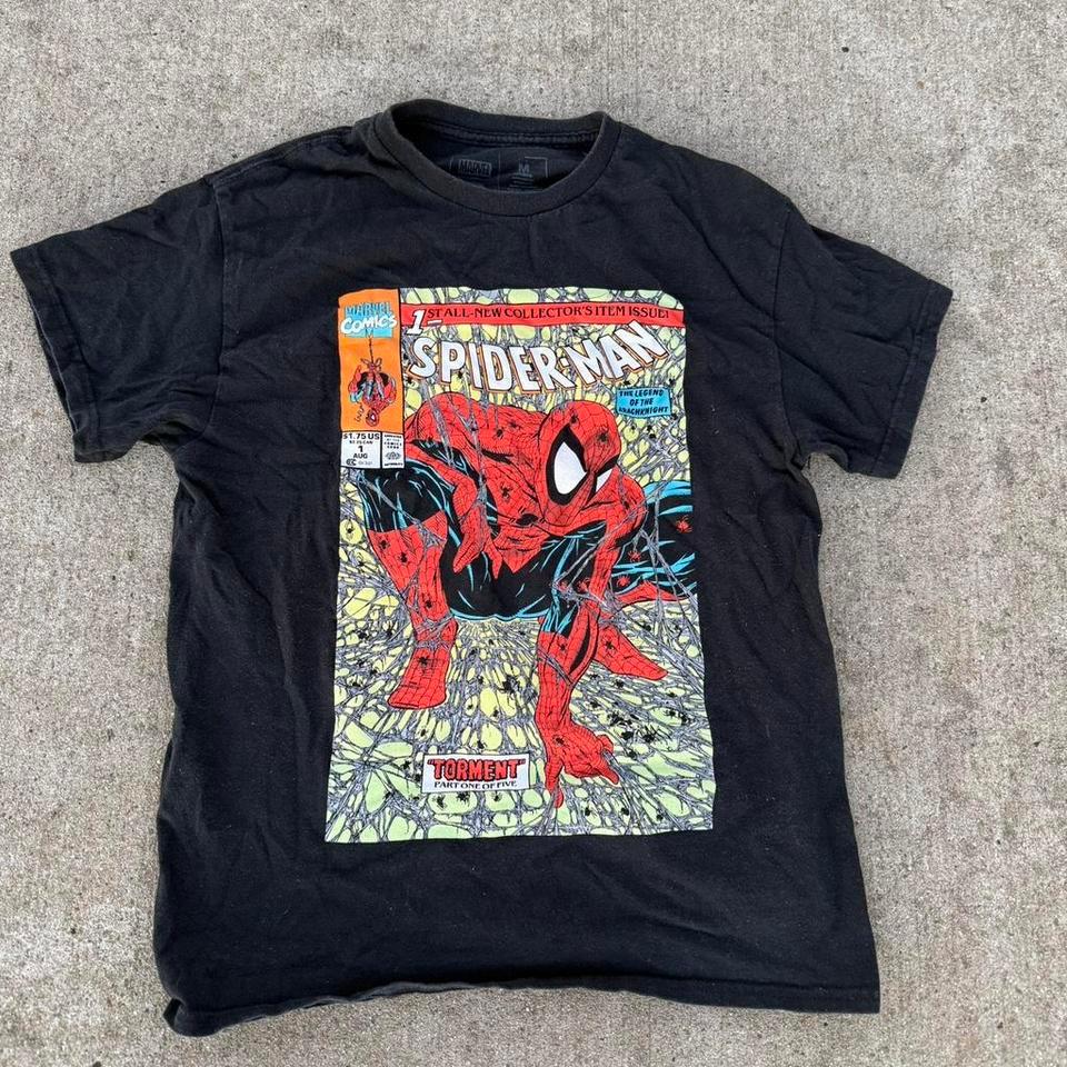Black Spiderman Comic Book Tee Fcf1