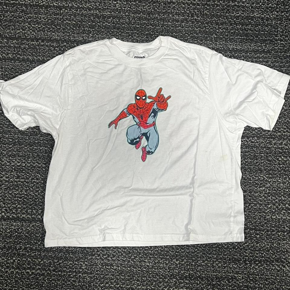 White Spider Man Box Tee Size 550a