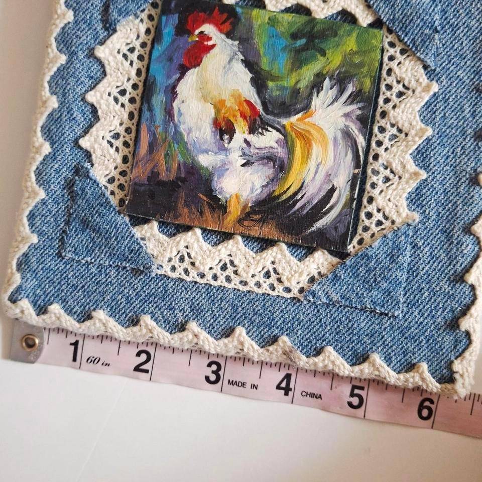 Unique Denim Framed Miniature Painting 95eb 8