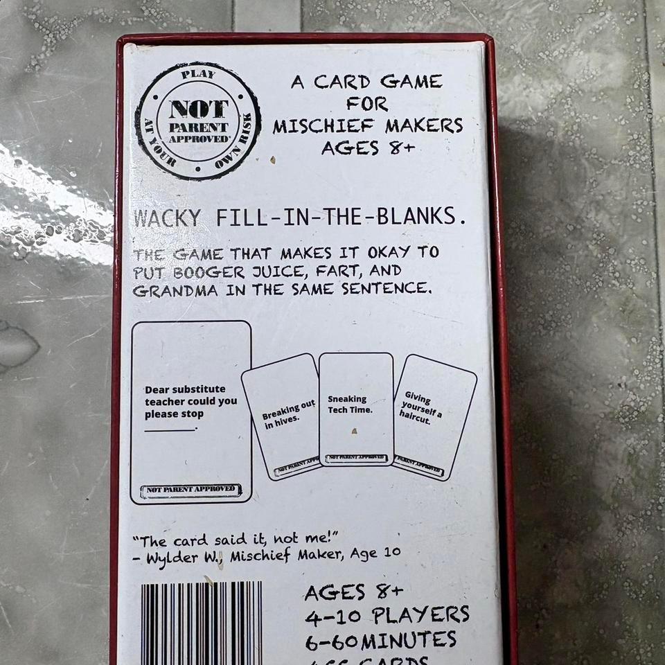 Not Parent Approved Card Game 5f15 2