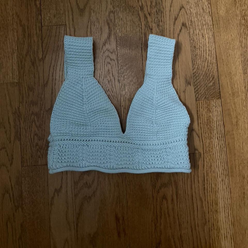 Blue Zara Crochet Bikini Top