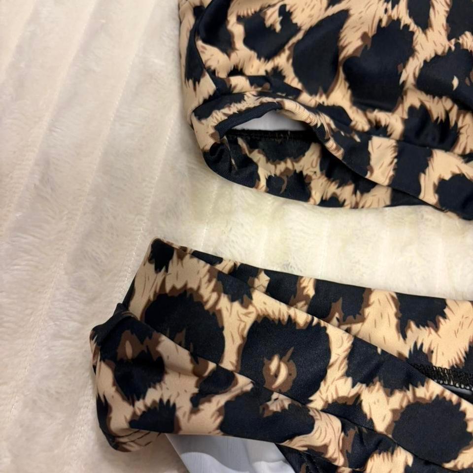 Leopard Print Twi Piece Swimsuit Cdff 3