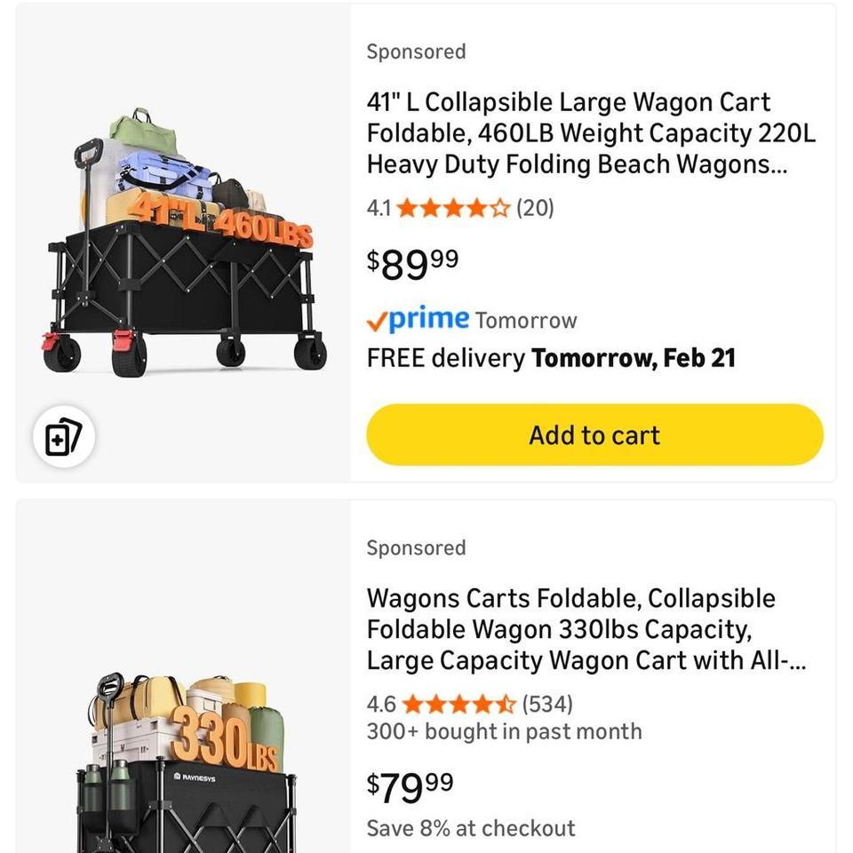 Collapsible Wagon Cart With 4 767d