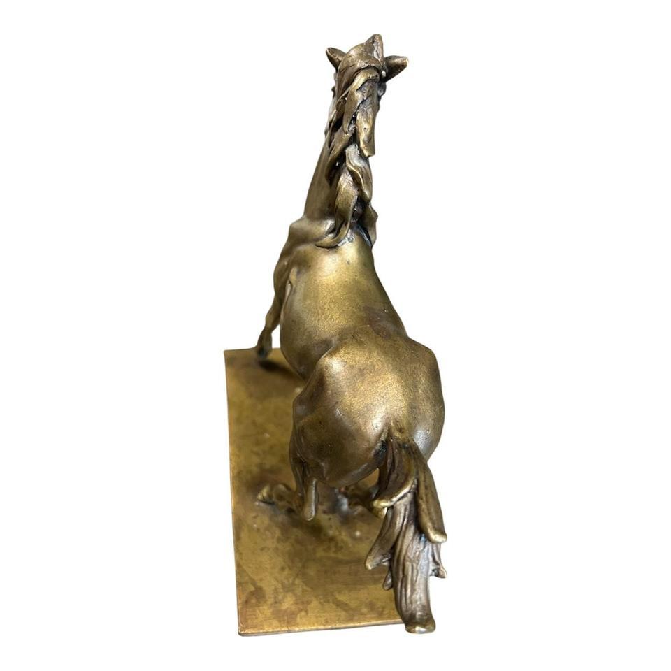 Bronze Unicorn Sculpture With A 5