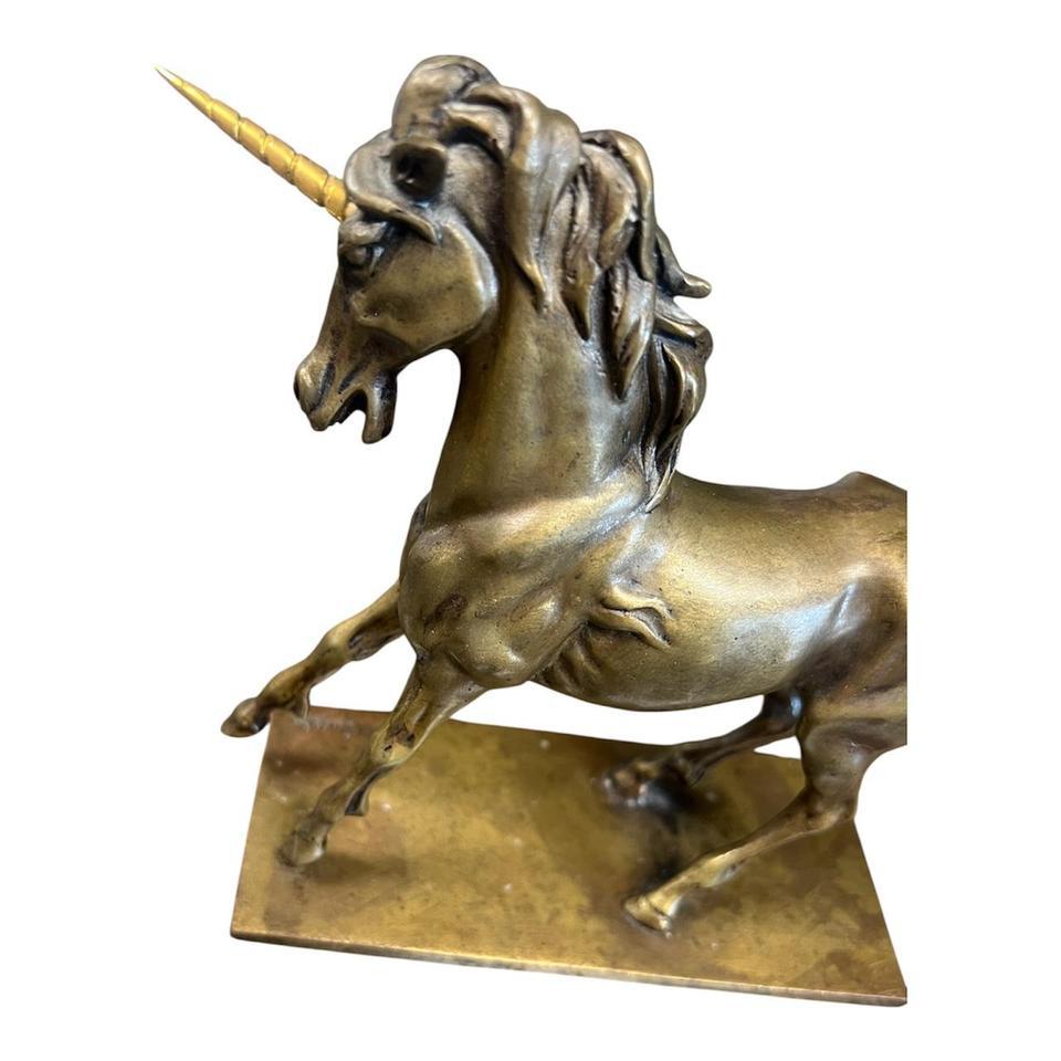 Bronze Unicorn Sculpture With A 4