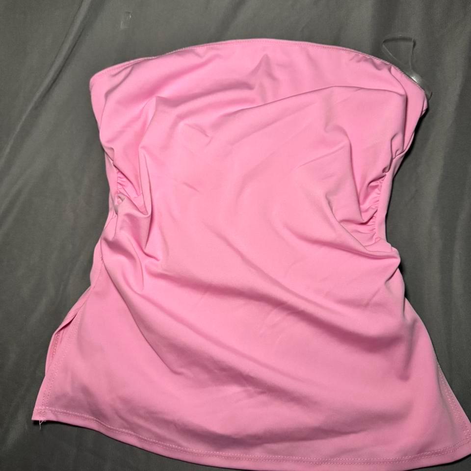 Pink Strapless Tube Top With 08ec