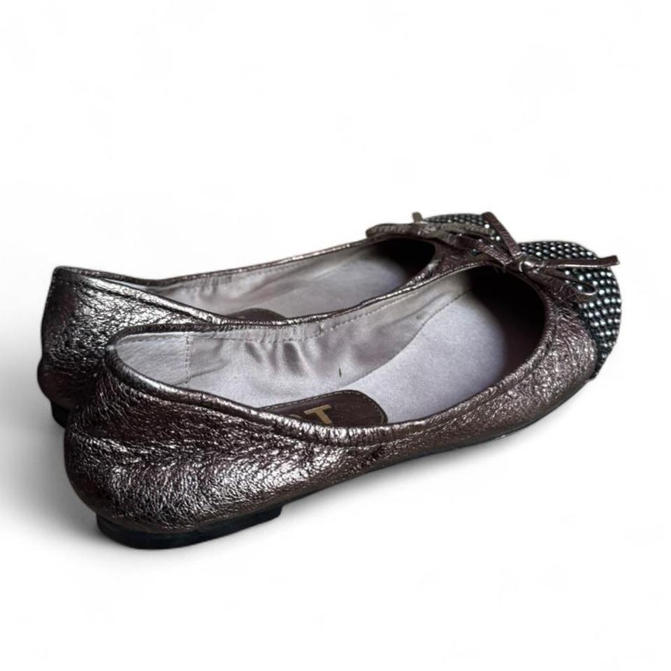 Y2k Brown Metallic Ballet Flats C1b5 3
