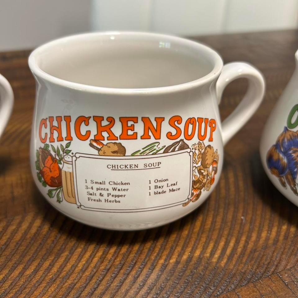 Vintage Stacking Soup Mugs With 2853 5