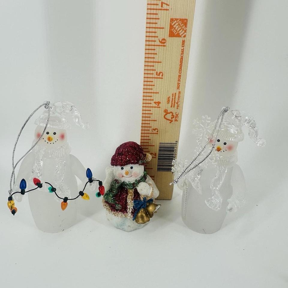 Vtg Snowman Christmas Ornaments Lot 5e0c 6