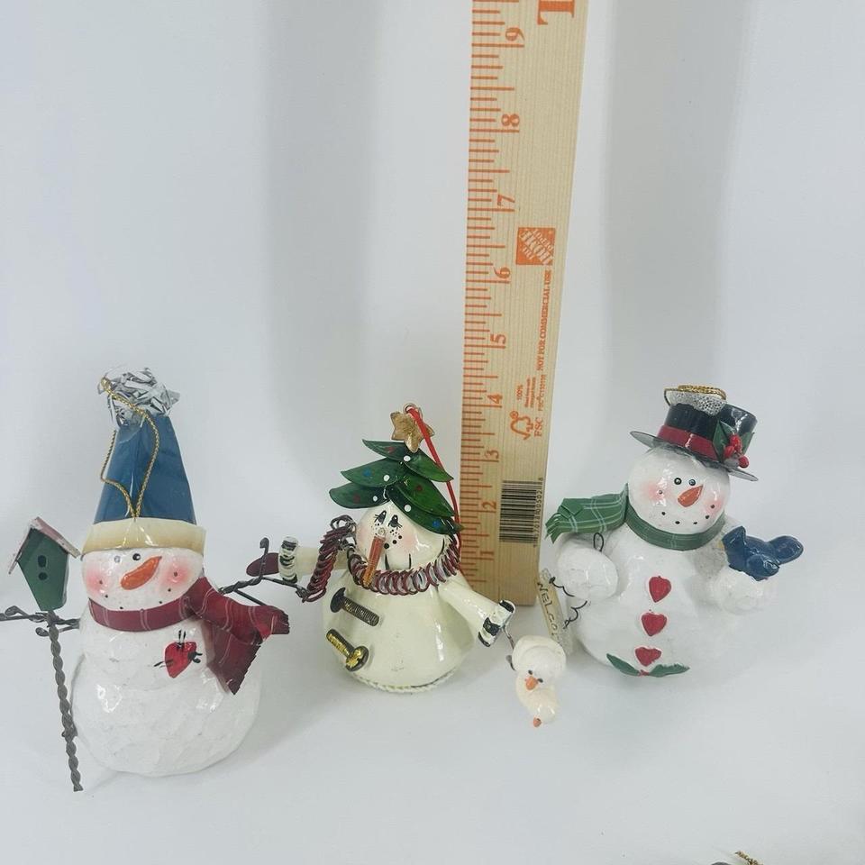 Vtg Snowman Christmas Ornaments Lot 5e0c 8