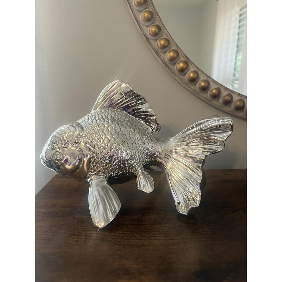 Silver Chrome Fish Figurine Large C559