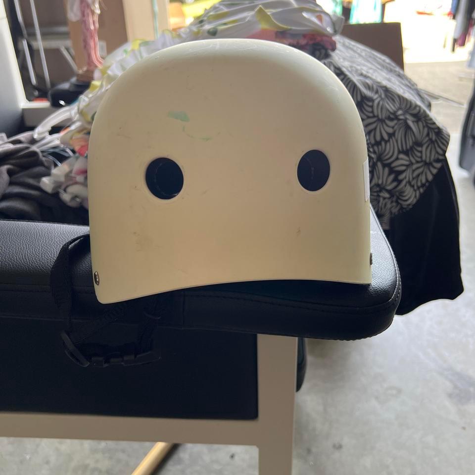 Cream Bike Helmet With Black 653e 2