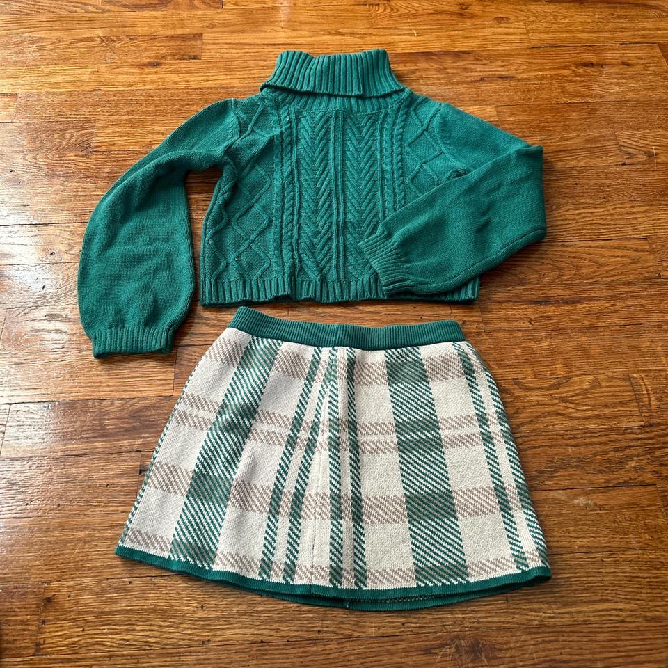 Green And White Plaid Skirt 79af