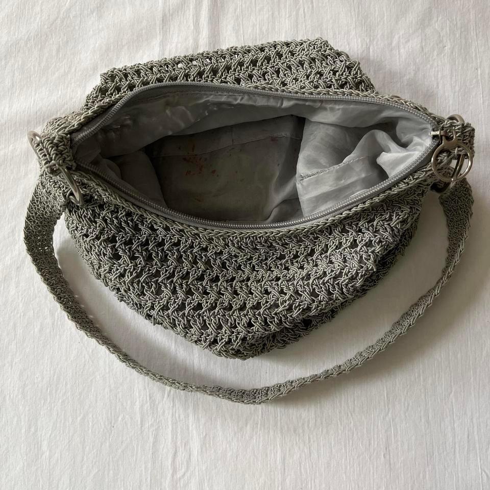 Grey Crochet Bag With Shoulder 7406 3