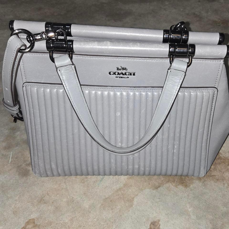 Large Coach Grey Leather Handbag Fe1e