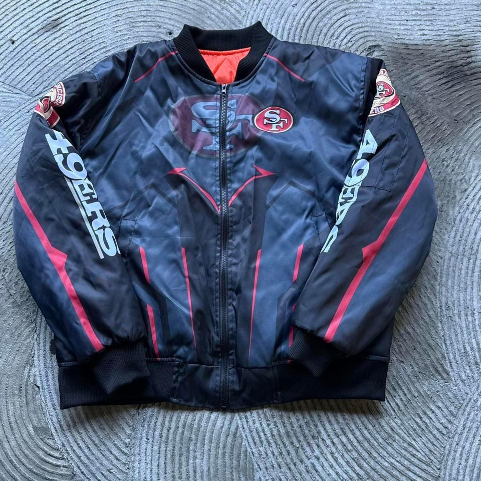 49ers Bomber Jacket Size L 357a 2