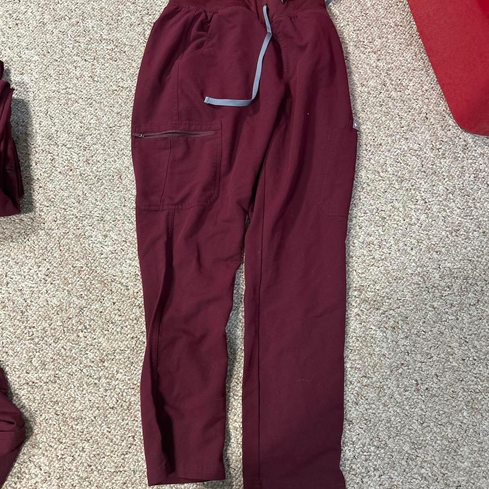 Figs Burgundy Scrub Straight Leg Bf6d 2
