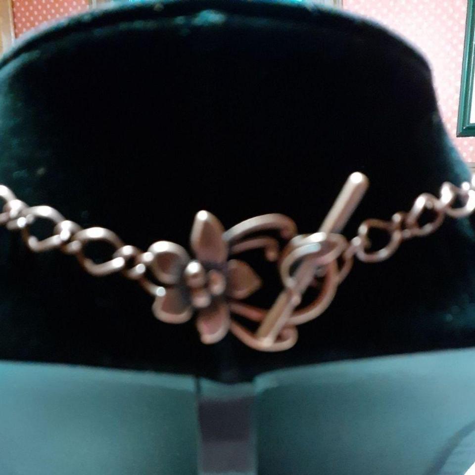 Handmade Copper Necklace Green Glass 9a19 3