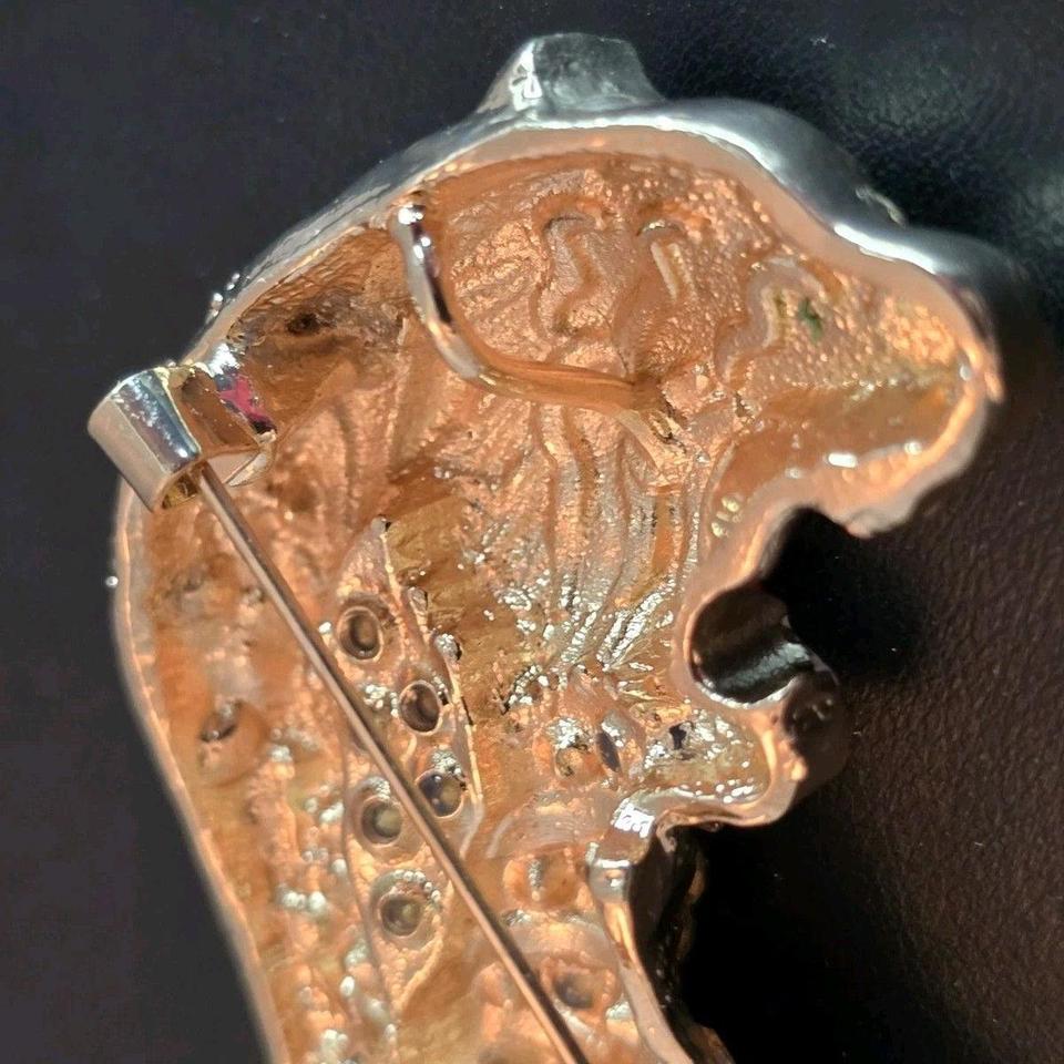 Gold Tone Tiger Brooch Featuring F2ce 5