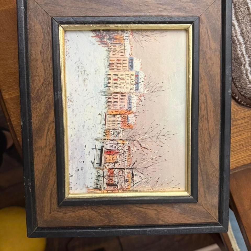 Framed Abstract Cityscape Painting Art 4033