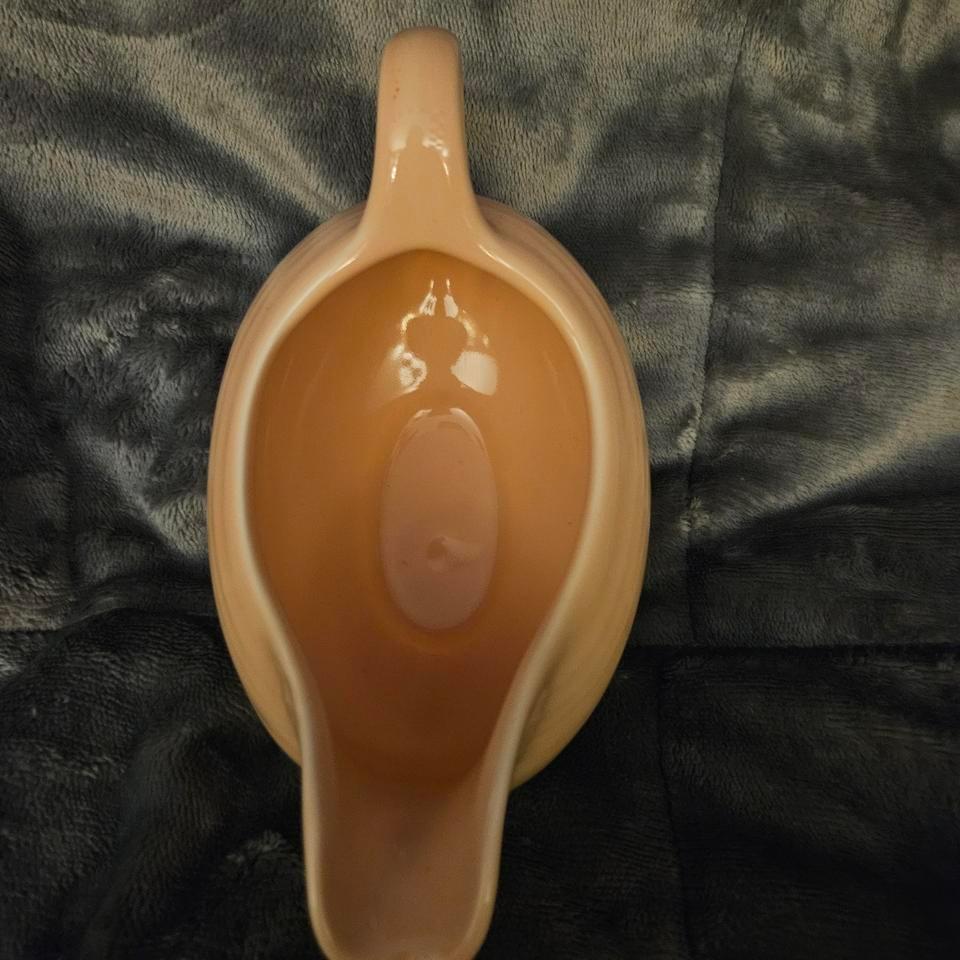 Peach Fiestawate Gravy Boat Vintage Fa17 3