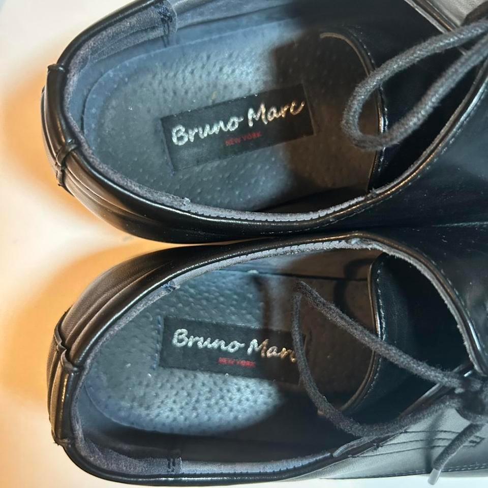 Black Bruno Marc Leather Lace Up 3