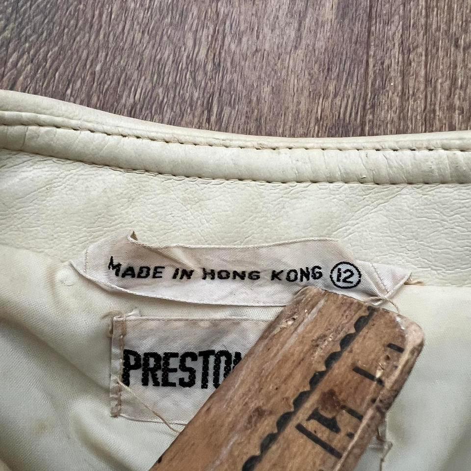 Vintage 70s Cream Leather Western 6a98 4