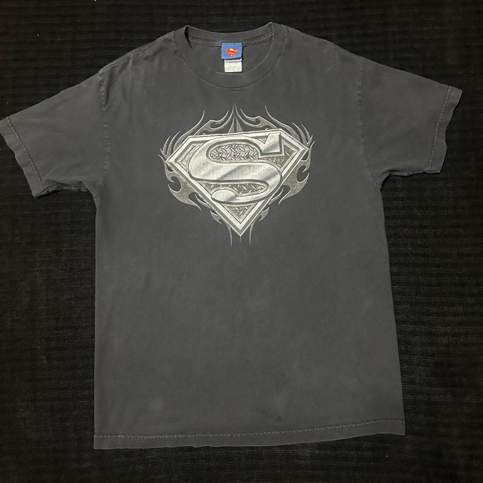 Large Black Grunge Superman Tee 0cc8
