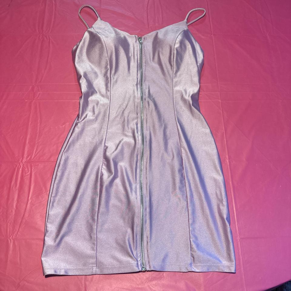 Lilac Satin Mini Dress With 308b