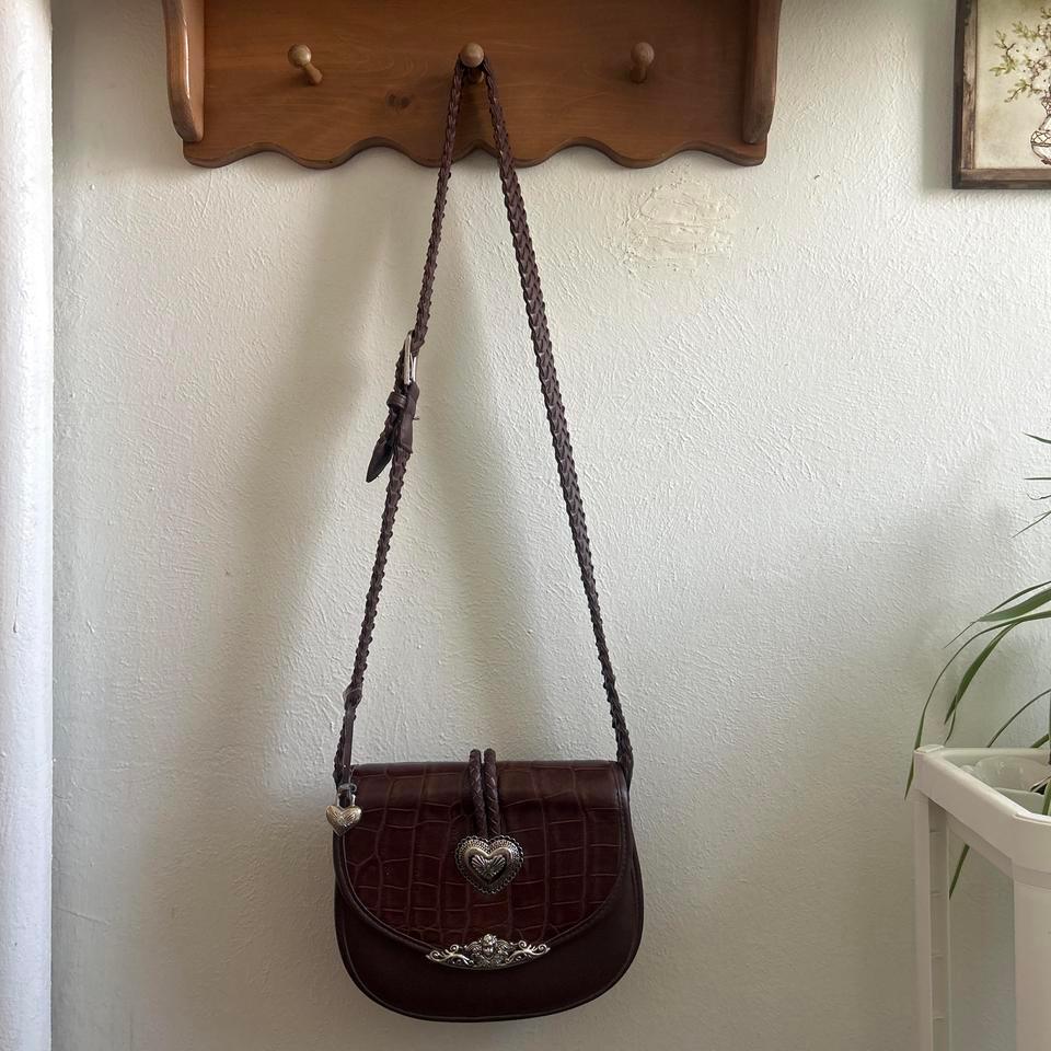 Vintage Brown Croc Embossed Western Saddle 931c 4